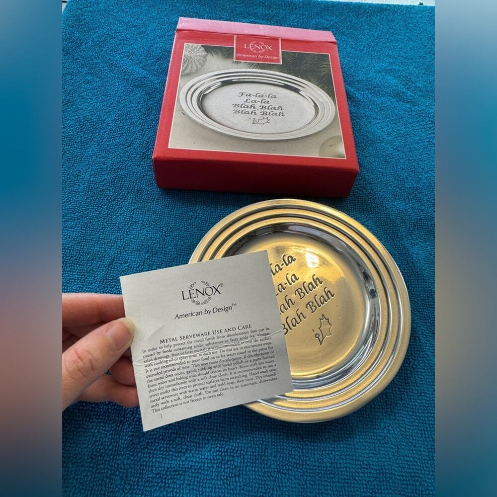 Lenox "Fa La La La La Blah Blah Blah" Silver Tray - Picture 5 of 7